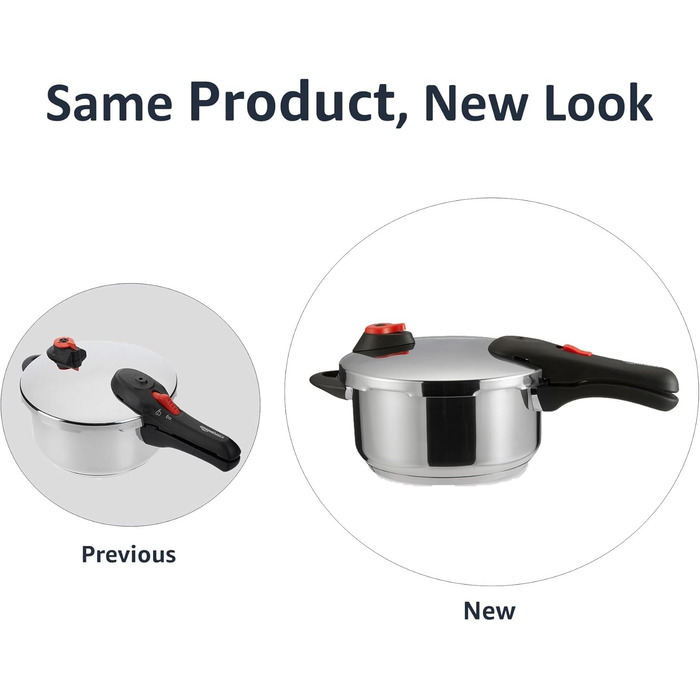 Скороварка Amazon Basics з нержавіючої сталі, 4 л, для індукційних плит