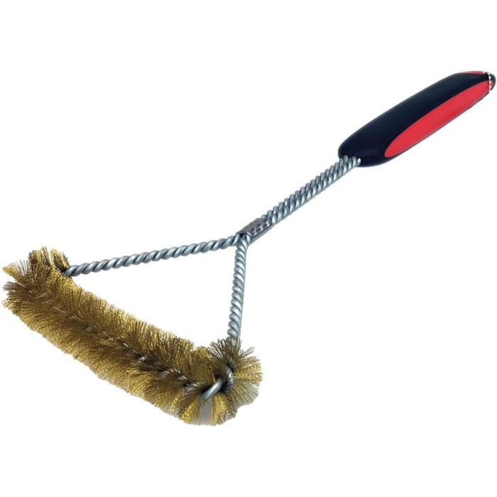 Grillfürst Premium Grill Brush for Cast Iron Grates with Brass Bristles, Cast Iron Care Spray, Special Scraper