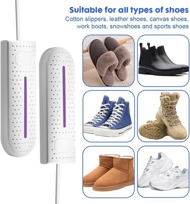 Електричний сушильник для взуття, портативний, 360° сушіння, антибактеріальний, для черевиків, рукавичок, шкарпеток