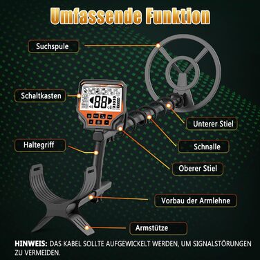 Металодетектор OMMO для дорослих: професійний набір, 6 режимів, вологостійкий, IP68, світло-помаранчевий