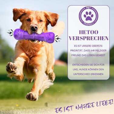 HETOO Dog Toy, Indestructible, Durable, Squeaky, Chew Toy for Aggressive Chewers, Large and Medium Dog Breeds, Dental Care (Large, Purple Gray)