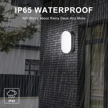 LED світильник настінний овальний 18W 4000K IP65 з чорною рамкою для дому, офісу, ванної кімнати, саду та інших приміщень