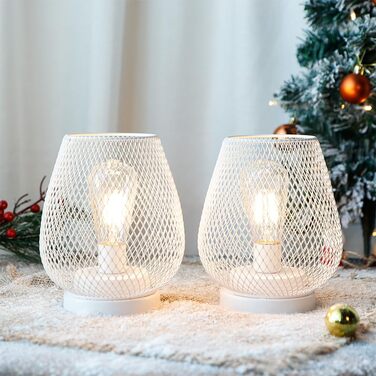 LED ліхтар JHY DESIGN 2 шт. з металевого каркасу, акумуляторний, бездротовий, 17 см, індустріальний стиль, для дому та декору