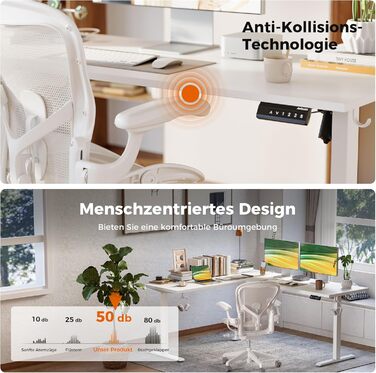 Ергономічний кутовий стіл Agilestic з регулюванням висоти, 160 x 140 см, електричний, білий