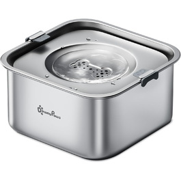 Миска для собак DownyPaws 3L з нержавіючої сталі, анти-розбризкування, чорна, для дому та вулиці