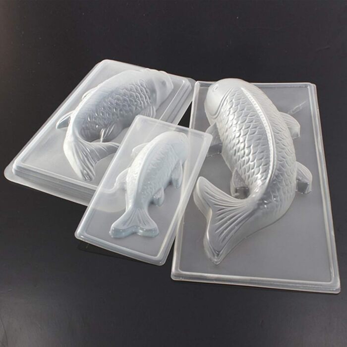 Форма для желе та шоколаду EORTA 3D, 3 шт, рибки, прозорий PP, для цукерок, мусу, мастики, декору тортів, рукоділля