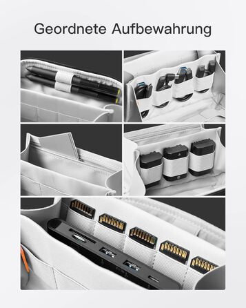 Inateck Electronics Case, Water-Resistant Accessory Bag, USB Cable Gadget Organizer Bag, Travel-Friendly