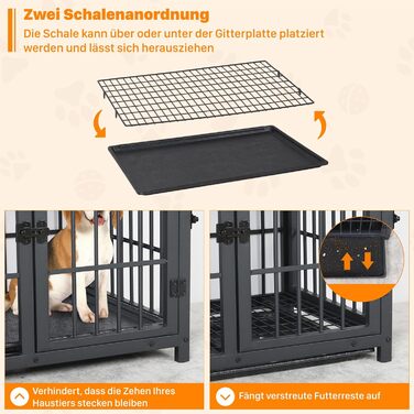 Клітка для собак BingoPaw Holz: Будинок для собак у стилі меблів з трьома дверцятами, знімним піддоном, 78x56x65 см, білий. Також доступна: 91x63x74 см, чорний