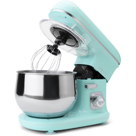 Кухонна машина Clatronic KM 3711, 1100 Вт, 5 л, м'ятна, з кришкою та отвором для додавання інгредієнтів