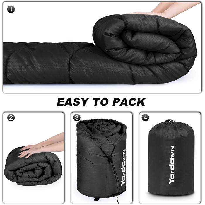Спальний мішок для кемпінгу Outdoor, літо/зима, 3-4 сезони, дорослий/дитячий, ультралегкий, водонепроникний, чорний