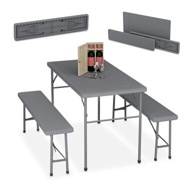 Relaxdays 3-piece folding beer garden set