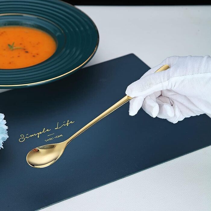 Набір ложок HOMQUEN (6 шт.) з нержавіючої сталі: для кави, коктейлів, чаю (чорний)