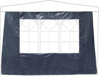 Relaxdays Pavilion Side Walls, 4-Piece Set, 2x3m, Side Panels, Window & Zipper, Waterproof, PE Plastic, Blue