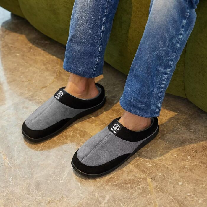 Чоловічі халапи GURGER з піною Memory Foam, антиковзаючі, для дому та вулиці, розмір 40-51, зелені (44/45 EU, сірі)