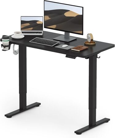SANODESK Electric Standing Desk with Memory - 120x60cm White & Black
