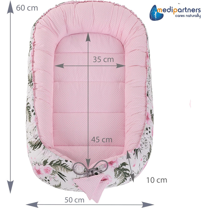 Килимок для кота та собаки Medi Partners 75x60x10 см: м'яке ліжко-гніздо з зірками (рожевий)