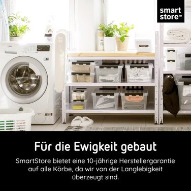 SmartStore - 10x Storage Box with Lid Classic (40x30x11cm) | Stackable Box with Lid | Food-Safe Plastic Box | Plastic Box with Lid & Reinforced Corners | 10 Year Warranty (14.0l, 10-Piece Set)