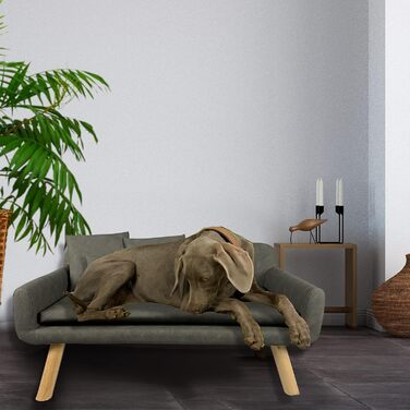 Диван для собак Тільда, штучна шкіра, ефект потертості, бежевий, 103x58x50 см