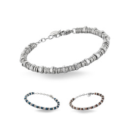 Чоловічий браслет на руці з нержавіючої сталі з шайбами та болтами, регульована довжина 18-21 см з подарунковою коробкою (сріблястий)