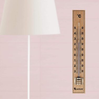 Lantelme 10-Piece Analog Room Thermometer Wood – Classic Thermometer for Indoor and Outdoor Use, Ideal as Kitchen, Bathroom, and Garden Thermometer, Eco-Friendly and Battery-Free