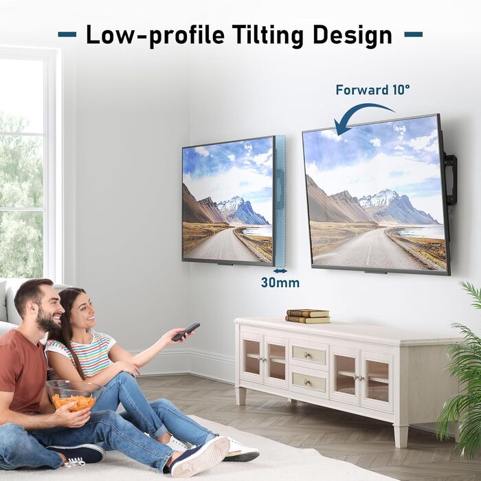Кріплення для телевізора BONTEC, нахильний тримач Ultraslim для LCD/LED/Plasma телевізорів (23-65 дюймів), VESA 400x400, до 45кг
