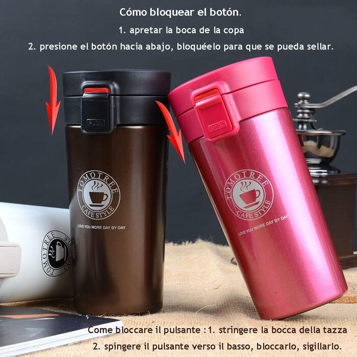 Термокружка-термос SLOSH з кришкою, BPA-free, 380 мл (рожевий)