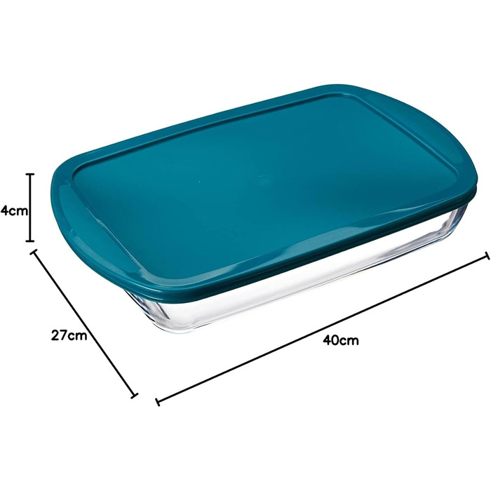 Форма для запікання Pyrex FTE RECT PX 40x27 см, 4,5 л, боросилікатне скло, зелена