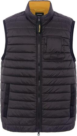 Чоловіча легка степкова жилетка Krumba для зими: утеплена жилетка з підтримкою тепла для щоденних поїздок, прогулянок з собакою та відпочинку на природі. Чорний колір.