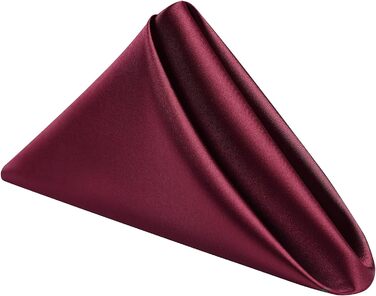 SiinvdaBZX 60-Piece Burgundy Cloth Napkins with Waved Edges, 16.8 x 16.8 inches (43.2 x 43.2 cm), Square Satin Napkins, Silky Soft Polyester, Restaurant, Decoration