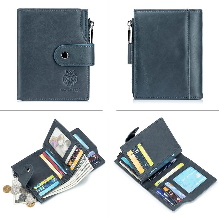 MsiDtsoy Leather Wallet for Men, with RFID Protection, Genuine Leather Wallet for Men, Wallet, Cardholder, Leather Wallet in Portrait Format, Vintage Genuine Leather Wallet with Gift Box