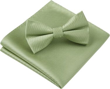 Енлізіон краватка-метелик для чоловіків з кишеньковим хустинкою - Комплект краватки-метелика та хустинки для весілля, костюма, з подарунковою коробкою (світло-зелений)