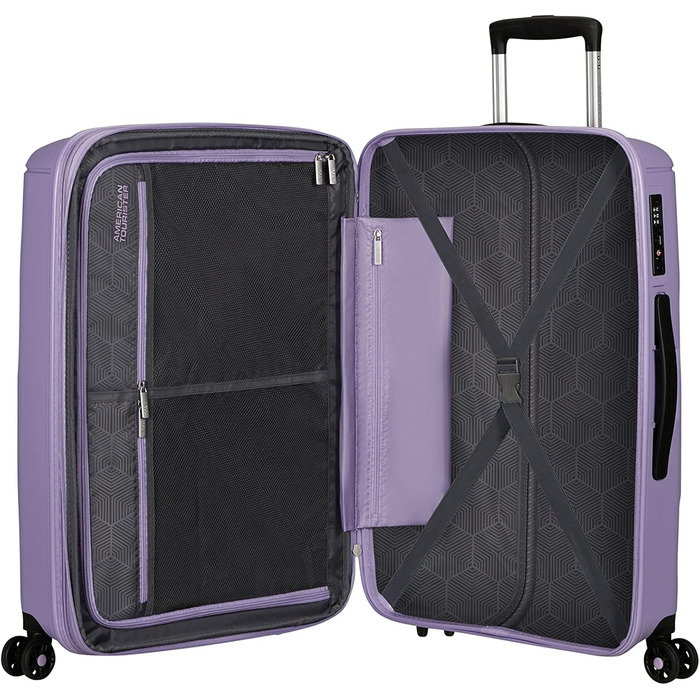 American Tourister Sunside Spider, Noir (Black), Spinner L (77 cm - 118 L), Spinner L expandable (77 cm - 118 L) (Lila (Lavender Purple), M (67.5 cm - 72.5/83.5 L))