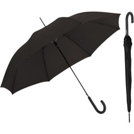 Knirps T.760 Stick Automatic Umbrella with Curved Handle – Windproof Travel Stick Umbrella with Automatic Open Button – Umbrella for Adults – 105 cm Diameter Stick Umbrella Black