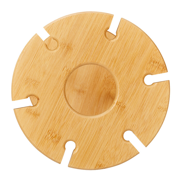 Relaxdays Bamboo Wine Glass Holder for 6 Glasses