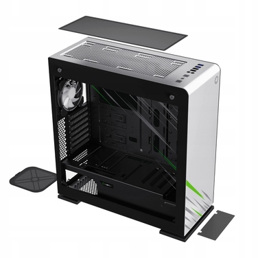 Ігровий корпус для ПК Tower ATX Midi White Coil, загартоване скло, USB