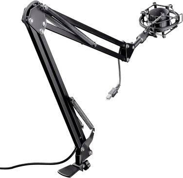 Trust Gaming GXT 253 Emita: мікрофонний кріплення-планка, стійка для мікрофона, регульована, з кабелем 290 см, чорний