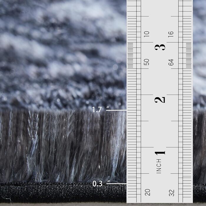 Пухнастий килим для вітальні та спальні 160x230 см. Антиковзаюча поверхня, для дітей. Темно-сірий килим Hochflor.