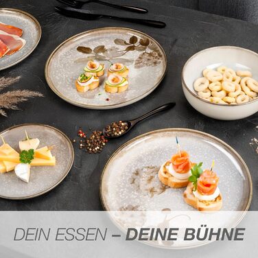 Набір посуду Moritz & Moritz BLOSSOM для 6 осіб (24 шт.) - Сучасний сервіз з іграшковим дизайном, легко миється. Включає тарілки, чашки, миски та сервіровочні тарілки (2 шт.)