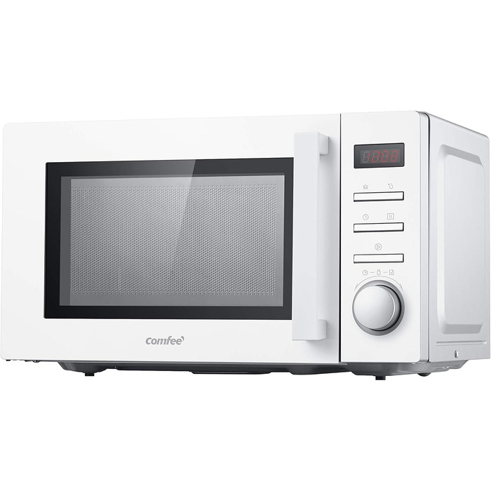 Мікрохвильова піч Comfee CMSN 20di біла: 20л, 700W, LED-дисплей, 8 меню, таймер, внутрішнє освітлення