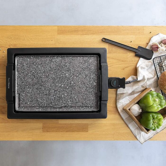 Cecotec Tasty & Grill 2000 InoxStone Electric Grill Plate - Stainless Steel, Non-Stick, Adjustable Temperature