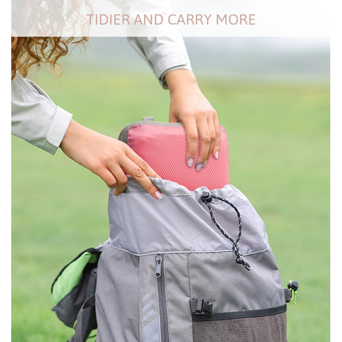 Набір кубиків-органайзерів для валіз Meowoo (4шт) - рожевий. Кубики для подорожей, компресійні, водонепроникні, для ручної поклажі та валізи (XL, L, 2xM)