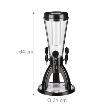 Relaxdays 4 l Beer Tower with 3 Taps