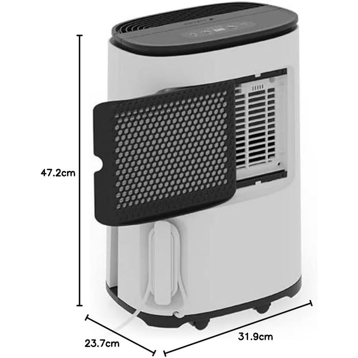 Зволожувач повітря Meaco Arete® One 10L з HEPA-фільтром та очищувачем повітря для дому 42 м²