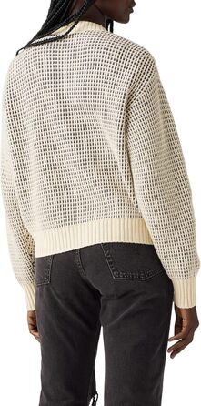 Levi's Daen Snowflake Strickjacke: жіноча в'язана жилетка з принтом сніжинок (L, смужка Butter Cream)