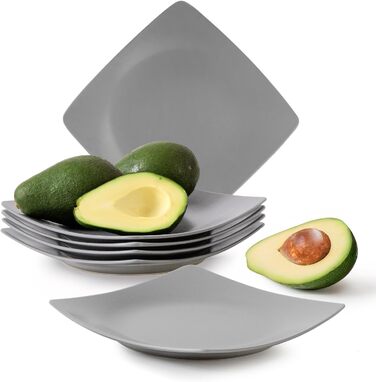 Сервіз Konsimo для 6 осіб: 18-ти частинний набір тарілок EPIRI - сучасний сервіз з кераміки сірого кольору