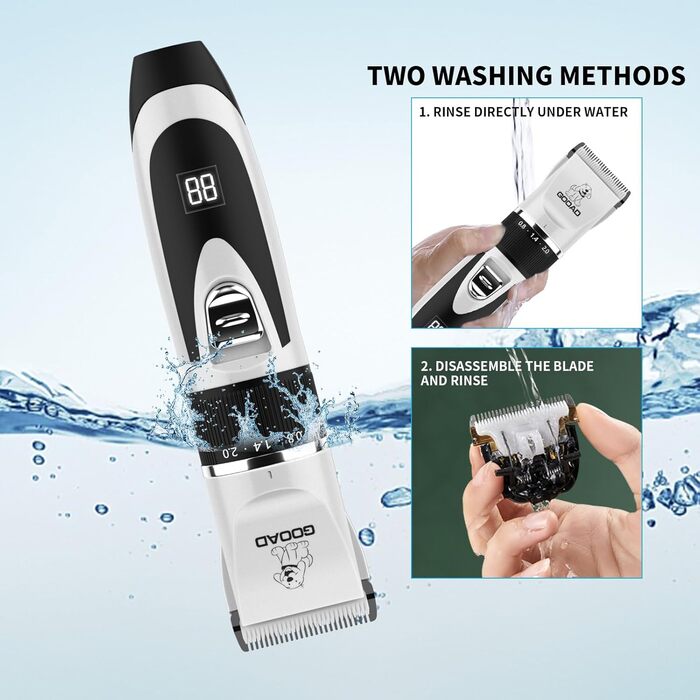 Електрична машинка для стрижки собак та котів, безшумна, USB, акумуляторна, бездротова, для собак та котів (біла)