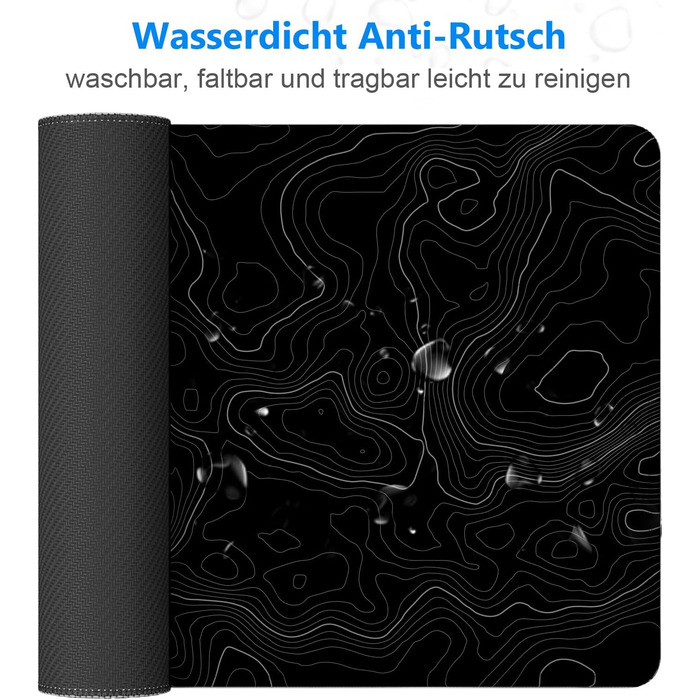 Килимок для миші ігровий XXL 900x400 мм з художнім контуром, водонепроникний, антиковзкий для ПК, MacBook, ноутбука. Підвищує точність та швидкість