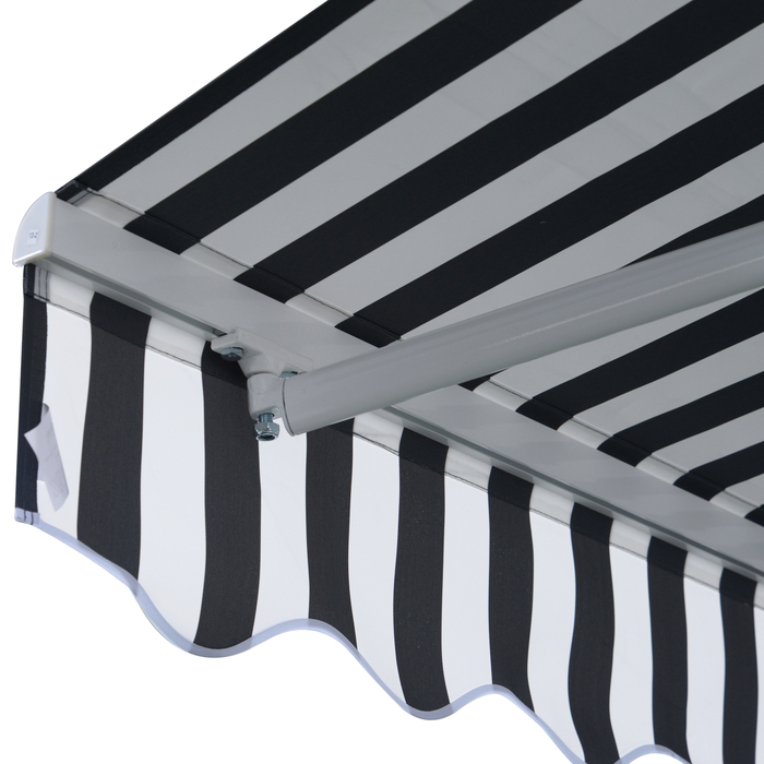 Markiza Outsunny з шарнірною консоллю та ручною кришкою 3,5x2,5м сіра та біла, сонцезахист з алюмінію та поліестеру для тераси та балкону