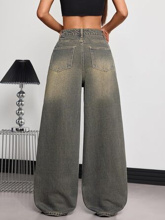 Джинси жіночі широкі Baggy Y2K Denim висока талія блакитні Retro C20 розмір L