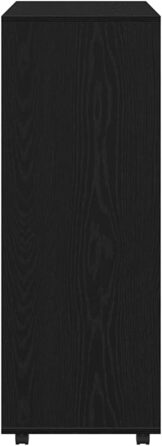 vidaXL Wardrobe with Open Shelf, 3 Side Shelves, Wheels, Coat Rack, Wardrobe, Bedroom Wardrobe, White, 80x40x110cm, Wood-Based Material (Black Oak)
